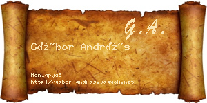 Gábor András névjegykártya
